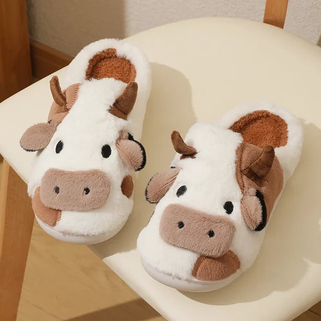 CozyToes Cartoon Cow Slippers