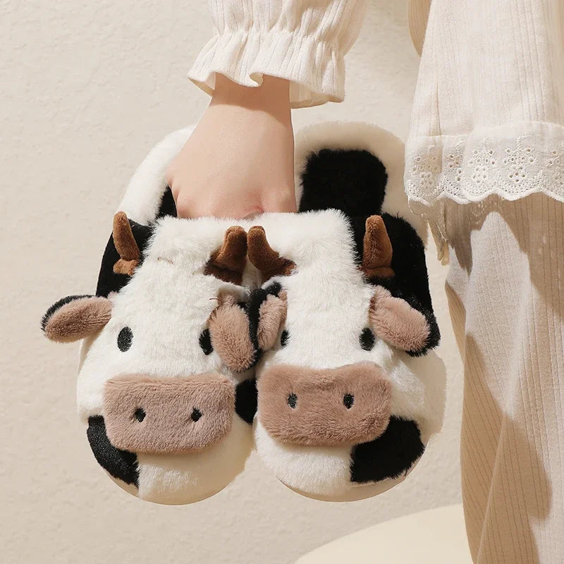 CozyToes Cartoon Cow Slippers