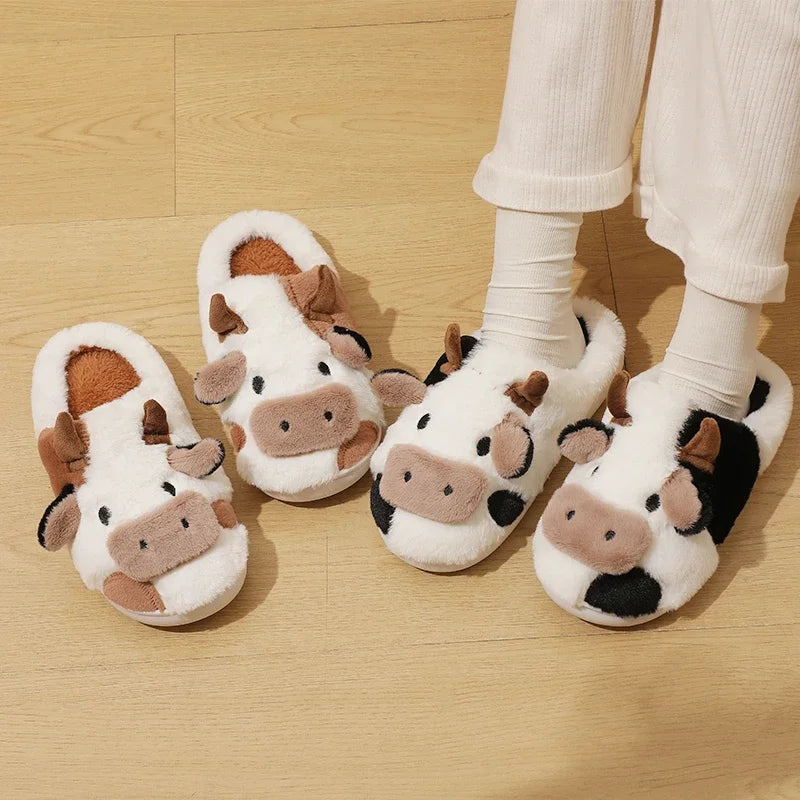 CozyToes Cartoon Cow Slippers