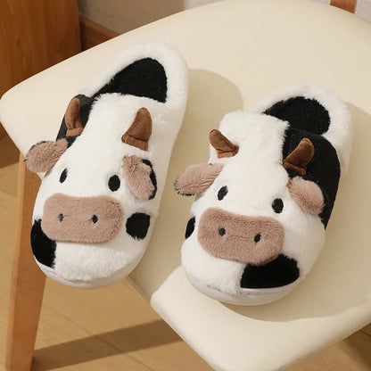 CozyToes Cartoon Cow Slippers