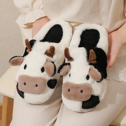 CozyToes Cartoon Cow Slippers