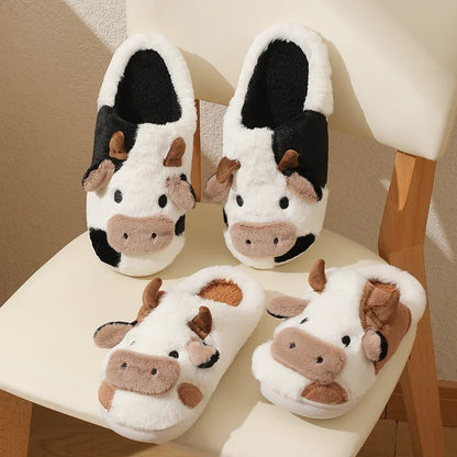 CozyToes Cartoon Cow Slippers